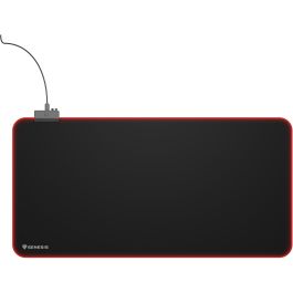 GENESIS Boron 500 XXL RGB Alfombrilla de Ratón Gaming, Negra, con Iluminación LED RGB Multicolor, 800x400mm para Escritorio Completo