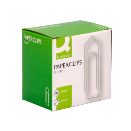 Q-connect Clips niquelados nº4 50 mm, Caja de 100 unidades
