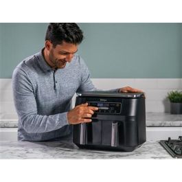 Ninja AF300EU Freidora de Aire 6 en 1 Dual Zone 7.6L, Cocina 2 Alimentos a la Vez, Max Crisp, Asar, Hornear, Deshidratar, Recalentar