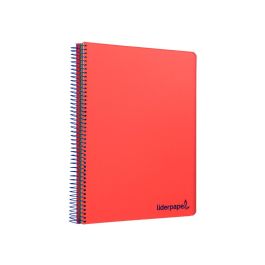 Cuaderno Espiral Liderpapel A5 Micro Wonder Tapa Plastico 120H 90 gr Cuadro 5 mm 5 Bandas 6 Taladros Color Rojo