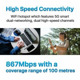 ZTE Router Portátil U30 Air - Enrutador Móvil WiFi 5 AC Doble Banda (2.4 GHz/5 GHz) 867 Mbps con Puerto USB, SIM y Batería de 4500 mAh, Blanco