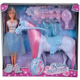 Simba - Steffi Love Princesa y Caballo - Muñeca Modelo 29cm - Vestido + Tiara - Accesorios de Peluquería incluidos