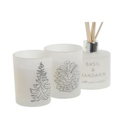 Velas DKD Home Decor Blanco Navidad 5 x 5 x 6 cm Velas DKD Home Decor Blanco Navidad 5 x 5 x 6 cm