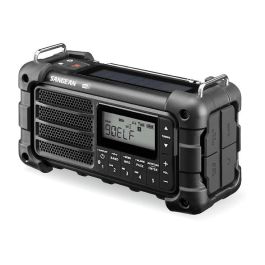 Sangean MMR-99 - Radio digital portátil de emergencia DAB+/FM, a manivela, solar, Bluetooth 5.0, resistente IP55, color negro
