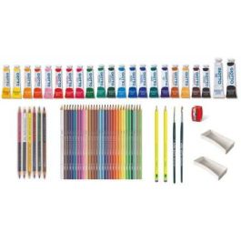 Giotto ArtiSet Set de Introducción a Técnicas Húmedas de Pintura y Dibujo con Lápices y Pinceles