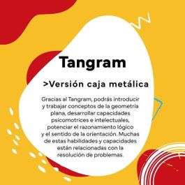 Cayro Juego Tangram de Madera Educativo con Formas de Colores en Caja Metálica - Puzzle de Lógica Mental para Niños +5 años