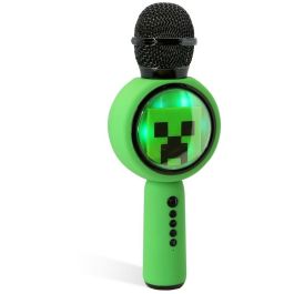 OTL TECHNOLOGIES Micrófono Altavoz Bluetooth V5.3 LED Minecraft con Cambio de Voz Compatible con Smartphones y USB 6h Batería