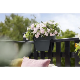 Elho Vibia Campana Flower Bridge 40 Maceta Antracita Balcón Exterior L 26 x W 39 x H 22 cm