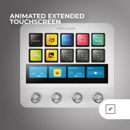 Mars Gaming MSDPRO Blanco Control Deck Pro con 10 Teclas LCD, 4 Diales Multifunción y Pantalla Táctil Extendida