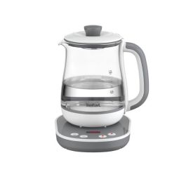 TEFAL BJ551B10 Tastea Tetera de cristal 1,5 L, 8 posiciones, Cesto de té de acero inoxidable extraíble, Mantiene caliente, Base de 360 °