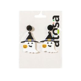 Pendientes Fantasma Blanco y Negro para Halloween y Fiestas, ideales para disfraces