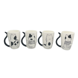 Mug Scandi DKD Home Decor Negro Blanco 8.2 x 12 x 11 cm (12 Unidades) Mug Scandi DKD Home Decor Negro Blanco 8.2 x 12 x 11 cm (12 Unidades)