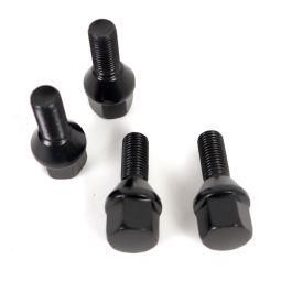 Omp OMPS09551201 Juego De 4 Tornillos M12x1.5 Conico Largo 28 mm Llave 19 Color Negro Din 10.9