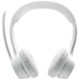 Logitech Auriculares Zone 300 Bluetooth Blanco, Micrófono con Cancelación de Ruido, Hasta 20 Horas de Batería, Conectividad Inalámbrica de 30m