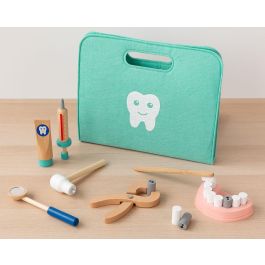 KioKids Juguete Set de Dentista de Madera Educativo con Accesorios, Maletín, Dientes y Caries para Niños +36 meses Multicolor