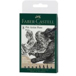 FABER-CASTELL Tuschestift Pitt Artist Pen Negro Multicolor, 8 unidades, tinta resistente al agua y sin olor Precio: 34.50000037. SKU: B18CQYD59C
