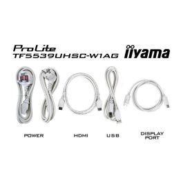 iiyama TF5539UHSC-W1AG Pantalla Táctil Interactiva 55" 4K UHD PCAP IPS 15 Puntos Open Frame Antirreflejos Touch-Through-Glass Blanca Uso 24/7