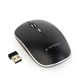 Gembird MUSW-4B-01 Ratón Inalámbrico Óptico Ambidextro 1600 DPI para Oficina con 4 Botones y Rueda, Negro/Blanco