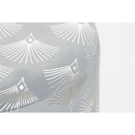 DKD Home Decor Reposapiés Glam para Salón Dormitorio en Poliéster y Metal, Azul y Dorado, 35 cm Largo x 35 cm Ancho x 43 cm Alto