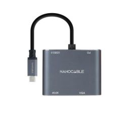 Adaptador USB C a HDMI NANOCABLE 10.16.4304 Gris 4K Ultra HD 15 cm
