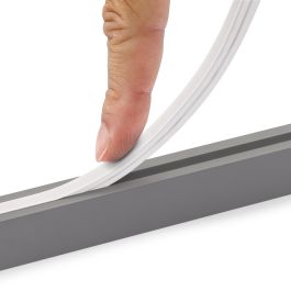 Emuca Kit de barra para armario Luxe, tira LED 4,5x8 Neonlynx V, sensor de movimiento RF Smart y convertidor Smart (24V DC), longitud 900mm, Luz blanca cálida 2.700K, Plástico y Aluminio, Titanio