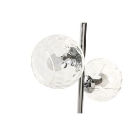 DKD Home Decor Lámpara Sobremesa Glam Plateado Transparente Hierro Cristal Marmol 18 x 60 x 32 cm