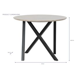 DKD Home Decor Mesita Auxiliar Loft Marron Claro Negro 65 x 49.5 x 65 cm