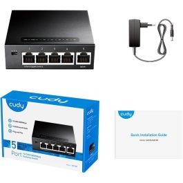 CUDY GS105 Switch Gigabit Ethernet (10/100/1000) Negro 5 Puertos RJ-45