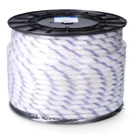 Edm Cuerda Driza Trenzado Poliéster Blanco Distintivo, Calibre 12 mm x 100 m, Resistencia 1000 kg
