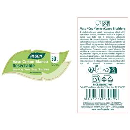 Inde Set 50 Vasos Blancos Cartón 120cc (18 Unidades)