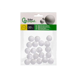 Liderpapel Bolas de Espuma Blanca 2 cm Bolsa 20 Unidades para Manualidades