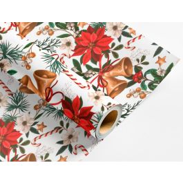 Papel De Regalo Liderpapel Navidad Rollo Ancho 70 cm Longitud 2 Mt Gramaje 60 gr Diseños Surtidos C-2024 50 unidades