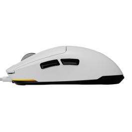 GENESIS Krypton 660 Ratón Gaming Óptico Ambidextro 12000 DPI, Ultraligero 49g, Cable USB Paracord, Huano Purple 90M Clicks, Blanco