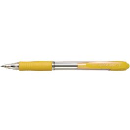 Boligrafo Pilot Super Grip Amarillo Retractil Sujecion De Caucho Tinta Base De Aceite 12 unidades