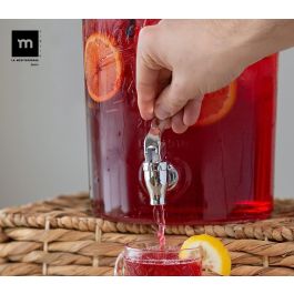 La Mediterranea Tarro Dispensador con Grifo 8L Vidrio 21x21x36 cm