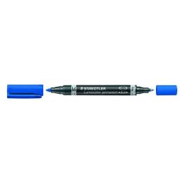 Marcador Permanente Staedtler 348 Lumocolor Duo Conico Azul (Set de 10) Precio: 23.50000048. SKU: BIX348-3