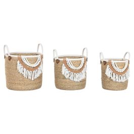 DKD Home Decor Cestas Boho Natural y Blanco de Fibra y Algodón – Set de 3, 40 x 47 x 40 cm (2 Unidades) Precio: 102.50000024. SKU: B1HBZZRQL3