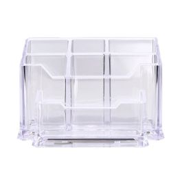 Liderpapel Organizador de Oficina Transparente 15 Piezas: Grapas, Lápices, Bolígrafos, Tijeras, Cúter, Clips, Bloc Notas