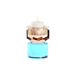 DKD Home Decor Portavela Moderno Bicolor Viridian (Verde Azulado) Ambar Cristal 7 x 9 x 7 cm