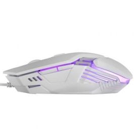 Mars Gaming MM024 WH Ratón Gaming Óptico 4000 DPI Ajustable, RGB Flow, 6 Botones Huano, Compatible PC/Consolas, Blanco