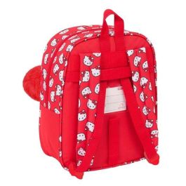 Mochila Escolar Hello Kitty Iconic Blanco Rojo 22 x 27 x 10 cm