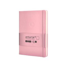 Cuaderno Con Gomilla Antartik Notes Tapa Dura A5 Hojas Lisas Rosa Pastel 100 Hojas 80 gr Fsc