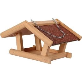 Kerbl Comedero para Pájaros Stubbs de Pino con Barniz Protector y Techo Bituminoso Resistente al Agua, 29x28x18cm