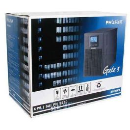Phasak PH 9230 SAI Online Doble Conversión 3000 VA / 2700W con LCD, Formato Torre y 4 Salidas Protegidas