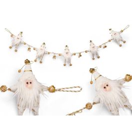 Guirnalda de Tela Papa Noel Blanco Oro 160 cm - Krist+ (12 Unidades) Precio: 190.50000057. SKU: B1FBA22SH3