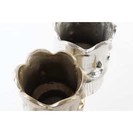 DKD Home Decor Jarron Moderno Champan Plateado Aluminio 12 x 17 x 12 cm (2 Unidades)