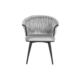 Silla de Comedor Home ESPRIT Negro Gris Poliéster Metal 60 x 66 x 84 cm 66 x 60 x 84 cm Silla de Comedor Home ESPRIT Negro Gris Poliéster Metal 60 x 66 x 84 cm 66 x 60 x 84 cm