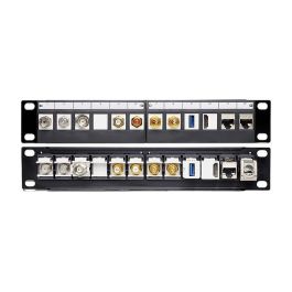 DeLOCK 43259 Patchpanel 12 Puertos RJ45 Negro, 255 mm x 44 mm x 12 mm