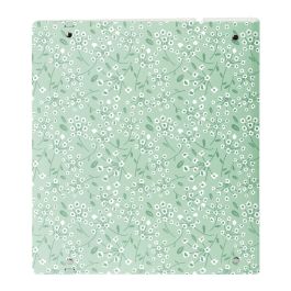 Safta Carpeblock PP Foam con 4 Anillas 35mm y Recambio - Diseño Flores Verde Claro - Medidas 27x32x4 cm - Ideal para +3 Años