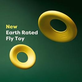 Earth Rated Juguete Volador Fly Toy para Perros Talla S Amarillo - Disco Flotante de Material Suave, para Juego Interactivo